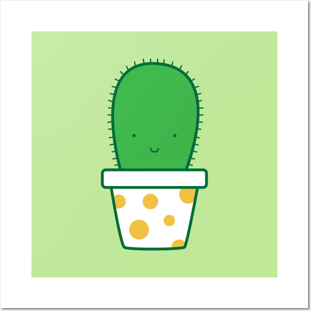 Cute Polka Dot Cactus Wall Art by designminds1